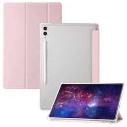 Funda for Samsung Galaxy Tab S9 S10 FE Case with Pencil Holder Clear Acrylic Back for Galaxy Tab S9 FE Plus S9 Plus + 12 4 Cover