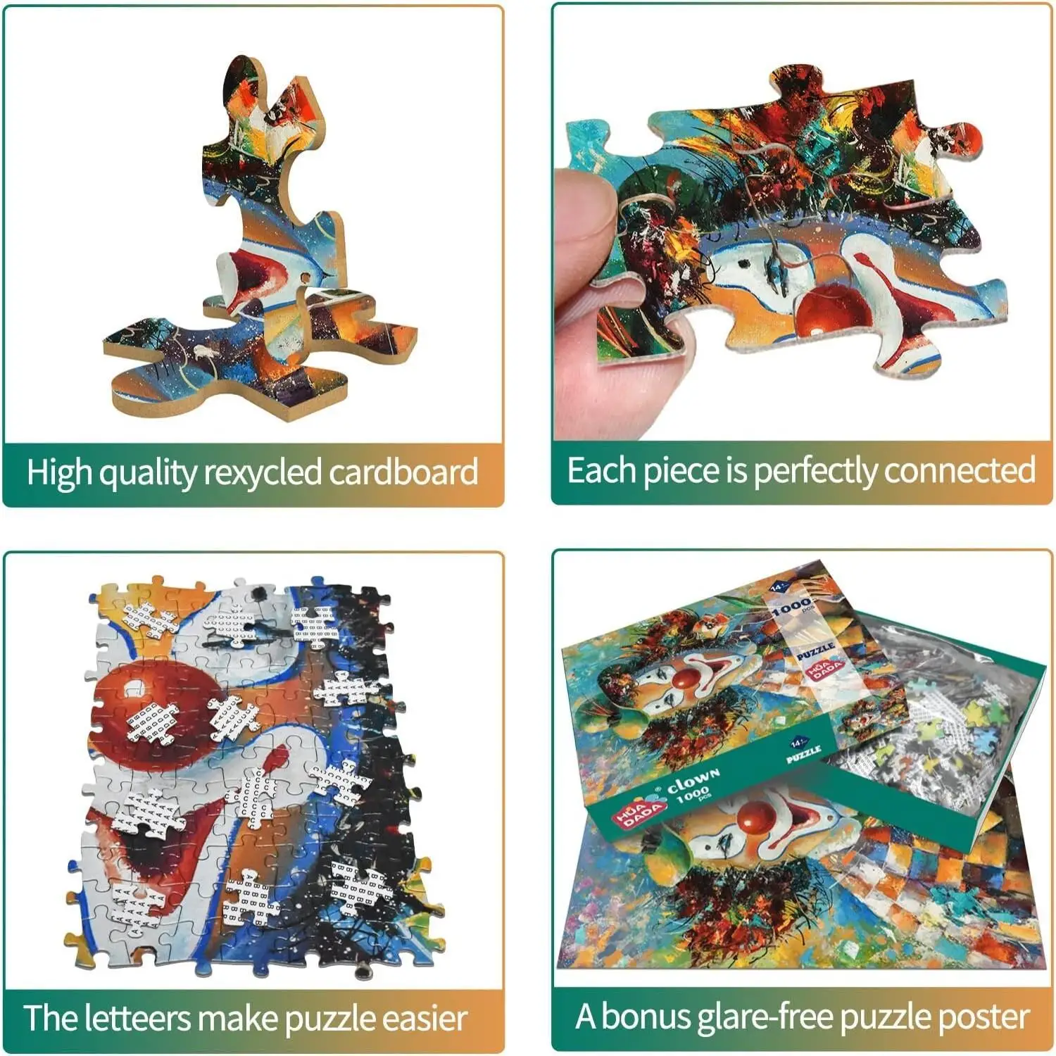 لغز 1000 قطعة لغز للبالغين لعبة مهارة اللغز المستحيلة لجميع أفراد الأسرة لغز ملون، هدية ألغاز #6