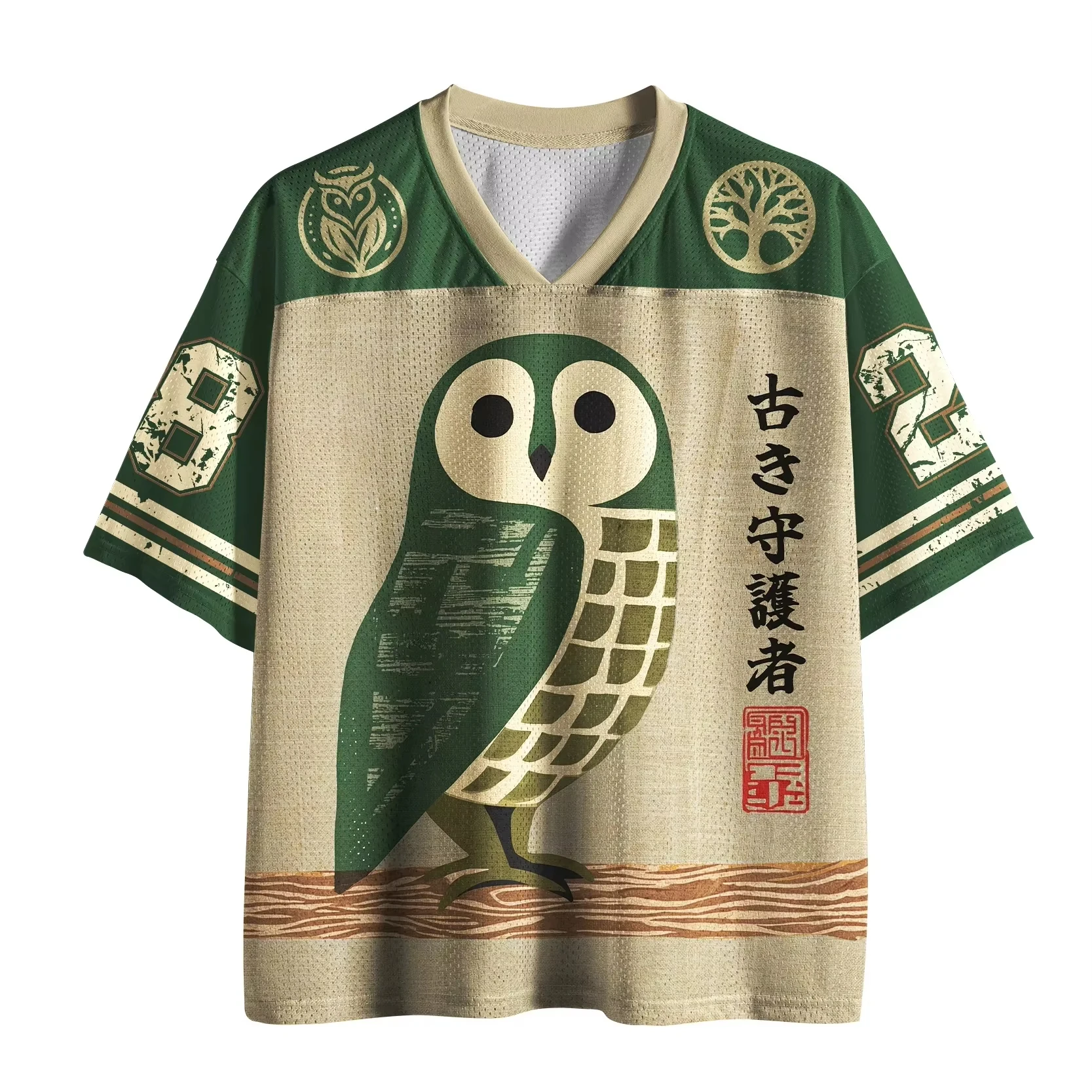 Retro Japanese Ukiyo-e Wave 3D Print Sport Quickdry Breatha Men V-Neck T-Shirt Street Fashion Hip-Hop Y2K Parent-child Clothing