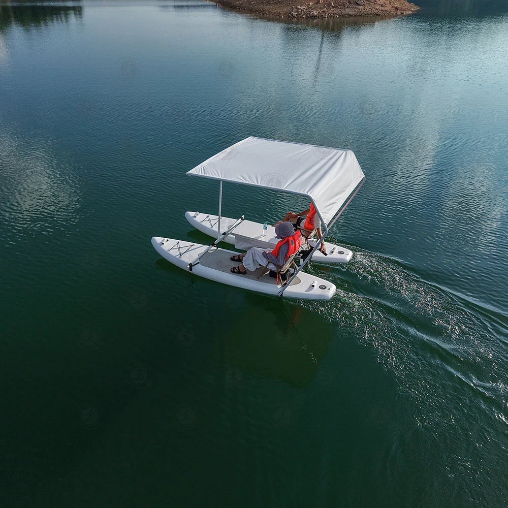 Luxury 2-Person Aluminum and PVC Catamaran SUP Board Best Mini Inflatable Electric Paddle Boat for Fishing Luxury Yachts