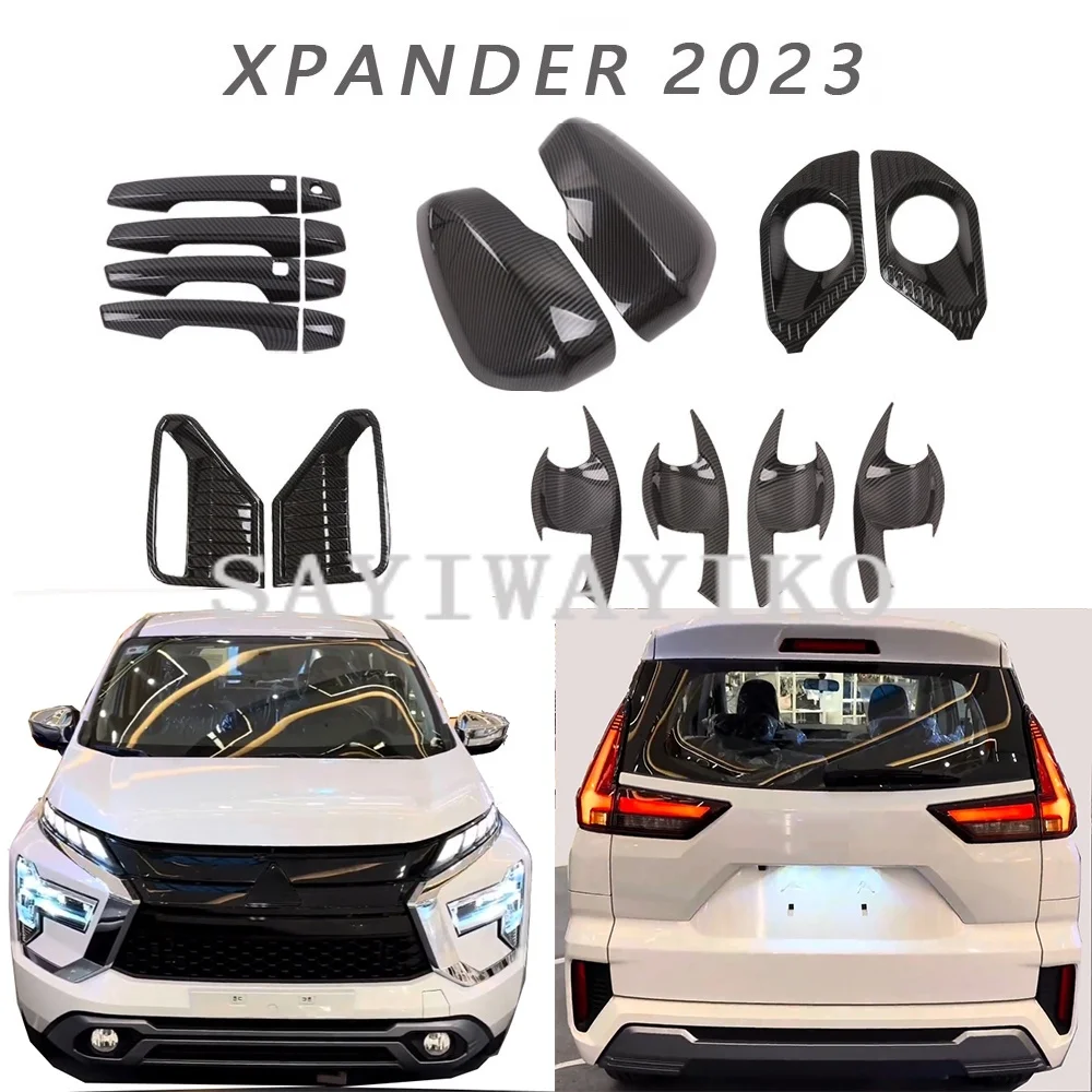 

ABS Carbon Fiber For Mitsbishi Xpander 2023 2024 Door Hander Cover Bowl Protect Fog Light Trim Anti-Scratch Xpander Accessories