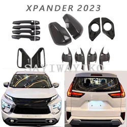 ABS Carbon Fiber For Mitsbishi Xpander 2023 2024 Door Hander Cover Bowl Protect Fog Light Trim Anti-Scratch Xpander Accessories