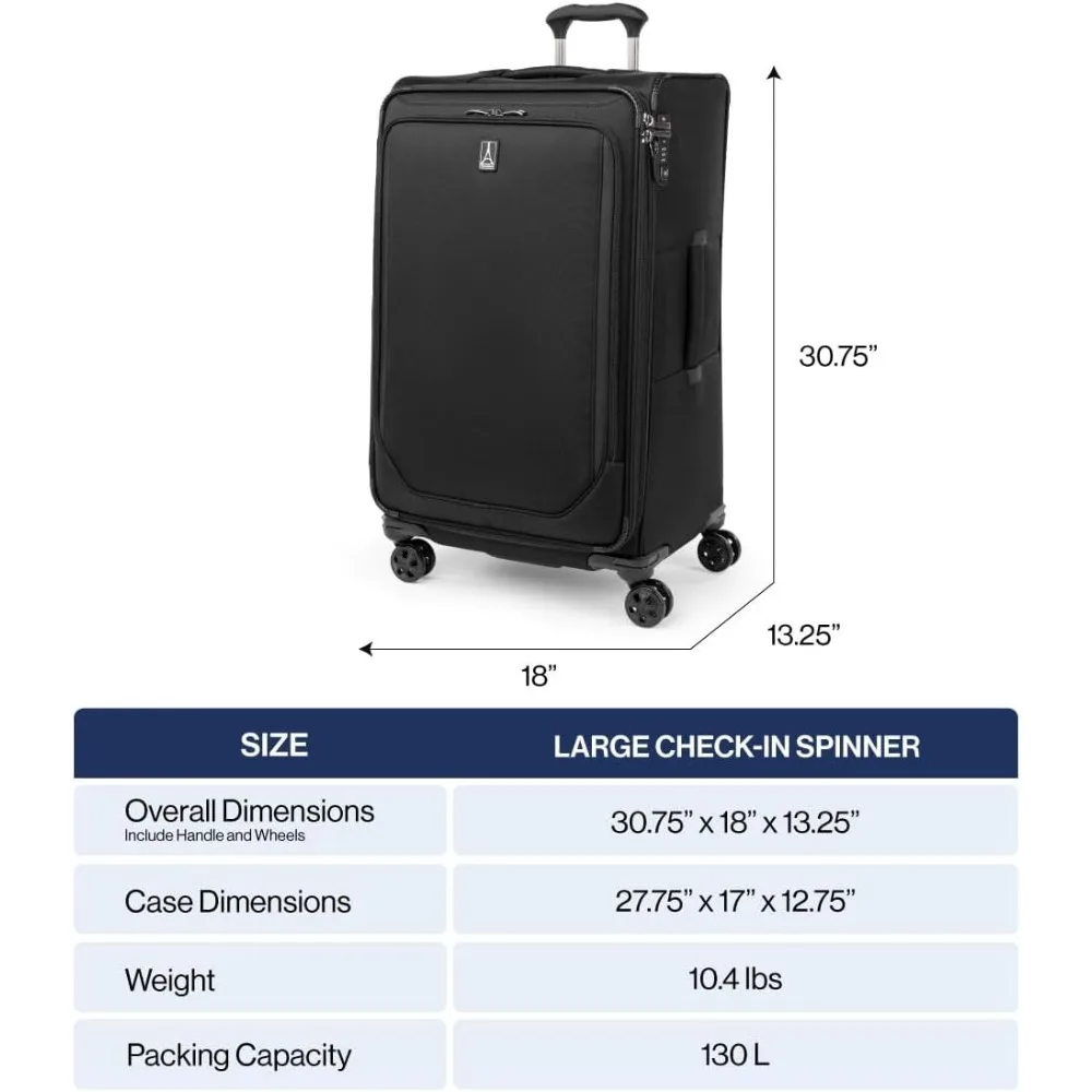 Lightweight Expandable 8-Wheel Spinner Suitcase TSA Lock Unisex Luggage for Travel and Business