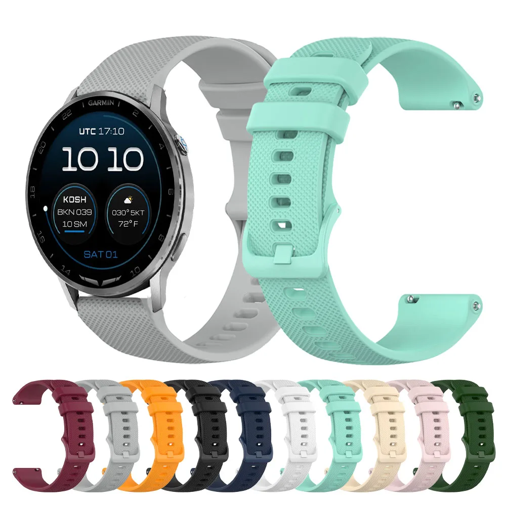 For Garmin D2 Air X15 Watch Band 20mm 22mm Rubber Strap For Garmin Venu 4 3 2/Forerunner 570 165 245 255/Vivoactive 6 4 Bracelet