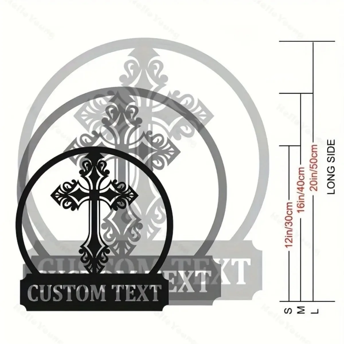 Custom Metal Cross Surname Sign - Personalized Wall Art with Last Initial, Hot Sale Ideal Anniversary Gift