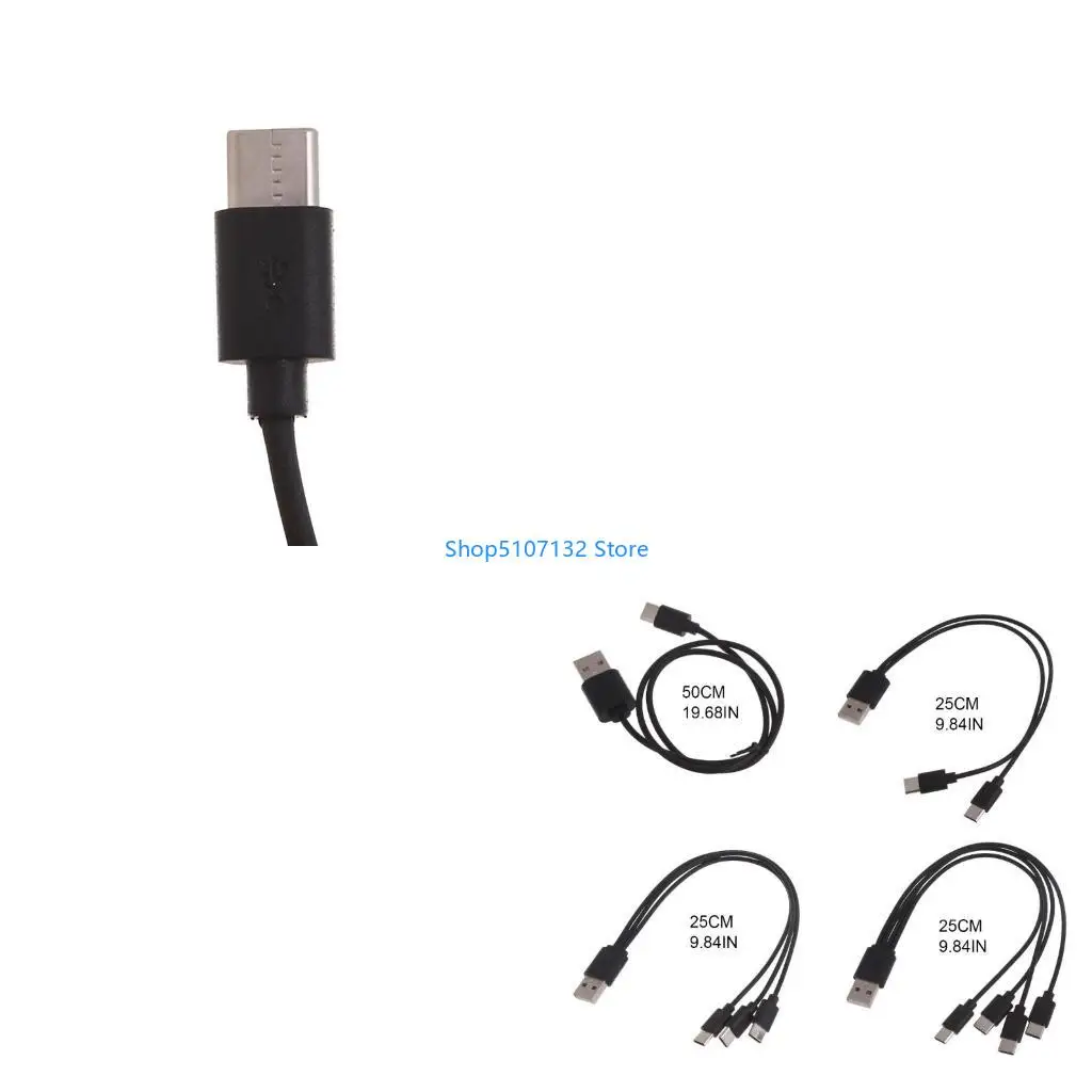 87HD Multi Charging Cable USB C Splitter Cable 3 4 in 1 Fast Charging Cord with 3 4 Type-C Male Port for Phone Tablet