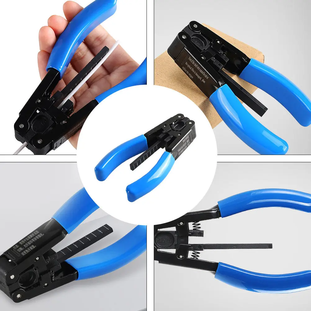1Pcs Ergonomic Fiber Optic Crimping Plier Accurate Wire Stripping Tool with Adjustable Wrench 2.1mmx1.6mm Long Life Cable