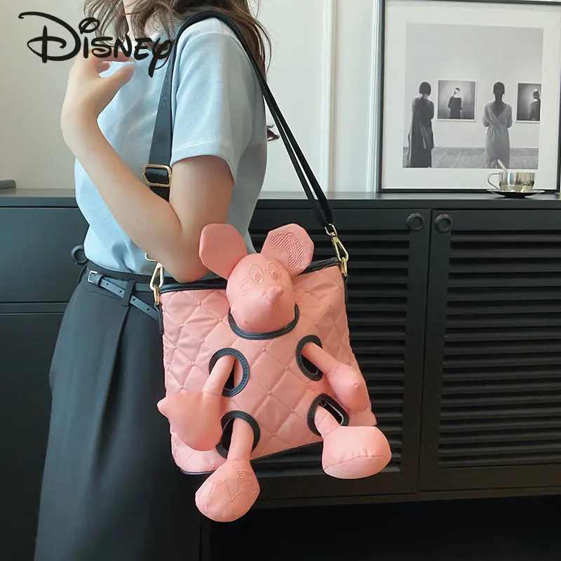 Disney Mickey nowa damska torba Crossbody moda wysokiej jakości męska torba na ramię Cartoon Casual wszechstronna duża pojemność torba na lalki