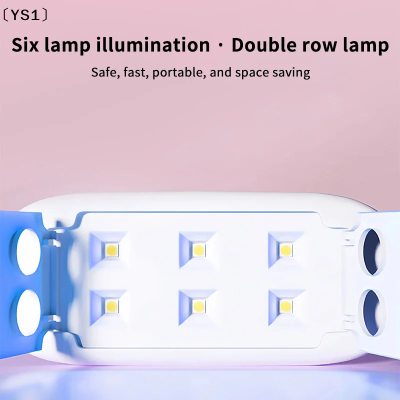 〔YS1〕Mini UV LED Nail Lamp 6 LED Gel Nail Polish Dryer Convenient USB Interface Folding Design Manicure UV Curing Light 1PC