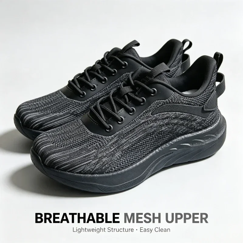 Anti Slip Oilproof Kitchen Chef Shoes for Men, Woven Knit Breathable Lightweight Restaurant Working Safety Sneakers Non-Slip