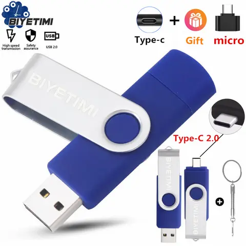 USB Flash Drive 128GB 64GB 32GB 16GB Type C BIYETIMI