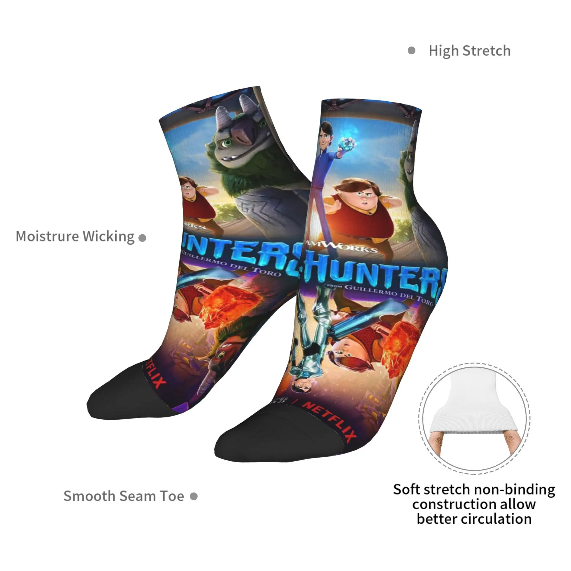 Calcetines TrollHunters de dibujos animados para todas las estaciones, calcetines Harajuku de alta calidad, medias de Hip Hop para hombres y mujeres, regalos de navidad