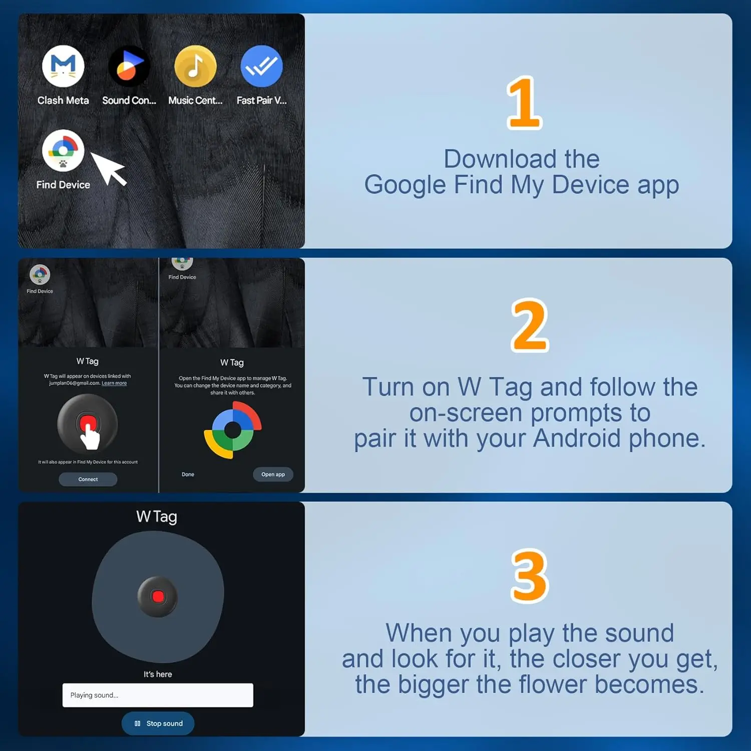 Bluetooth Tracker Tag for Android(Android ONLY), Key Finder Compatible with Google Find My(Find Hub), Tracking Tag