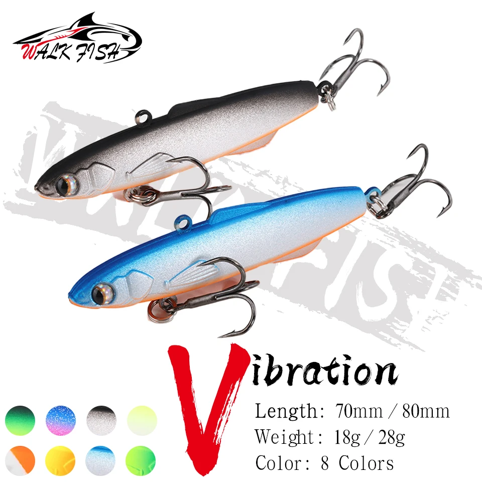 WALK FISH 1PCS 18/28g Luya Köder Vollschwimmschicht Silikon Vib Bionic Harter Köder Gebraucht Langstrecken-niedertemperaturbeständiges Meer