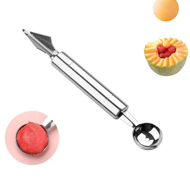 

1pcs Creative Fruit Carving Knife Watermelon Baller Ice Cream Dig Ball Scoop Spoon Baller Diy Assorted Cold Dish Tools