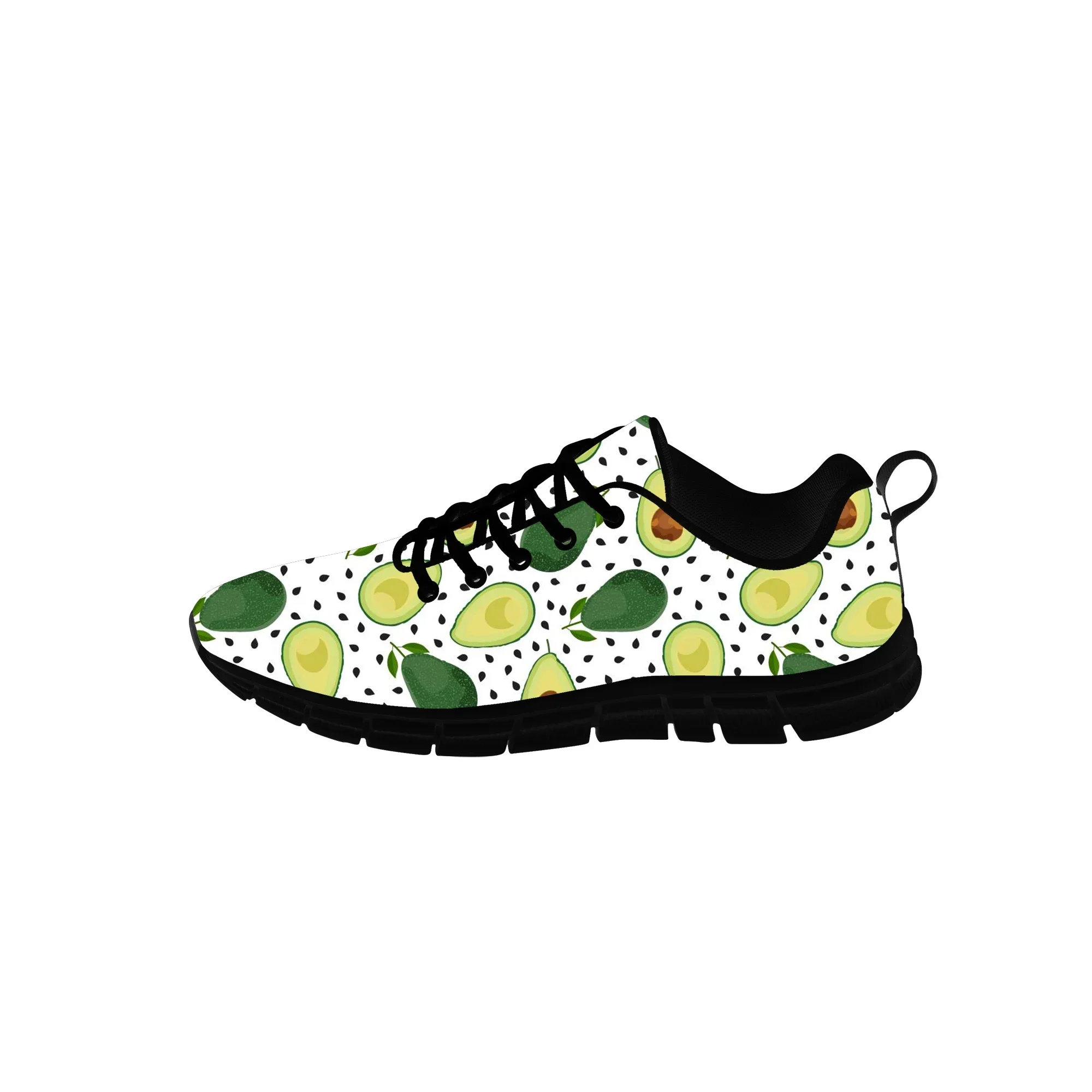 Heiße Cartoon coole Avocado Sportschuhe Herren Damen Teenager Turnschuhe lässig benutzer definierte hochwertige Paar Schuhe schwarz Laufschuhe