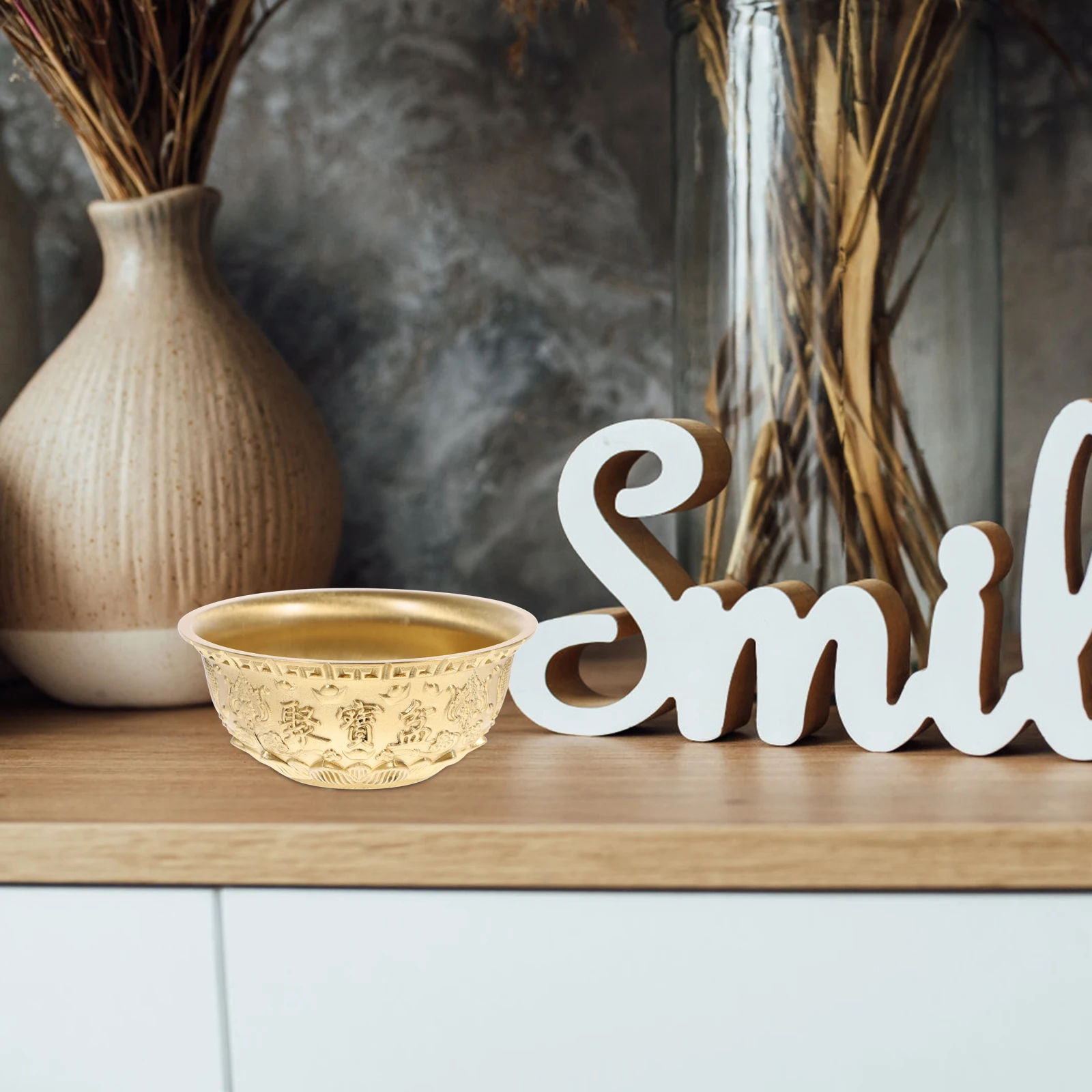 

1Pcs Brass Wealth Basin Creative Desktop Cornucopia Ornament Home Office Shop Decor Spring Festival Gift Treasure Bowl Ornament