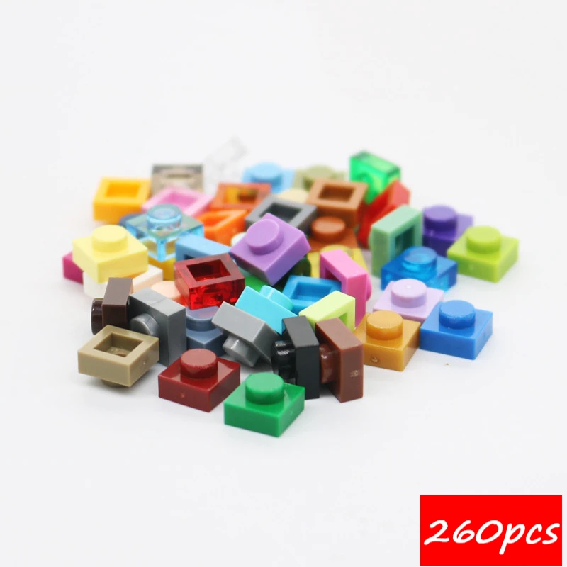 

260 шт. MOC 3024 1x1 набор пластинчатых строительных блоков, высокотехнологичная доска, световая панель, кирпичи, игрушка-головоломка, детские подарки на день рождения