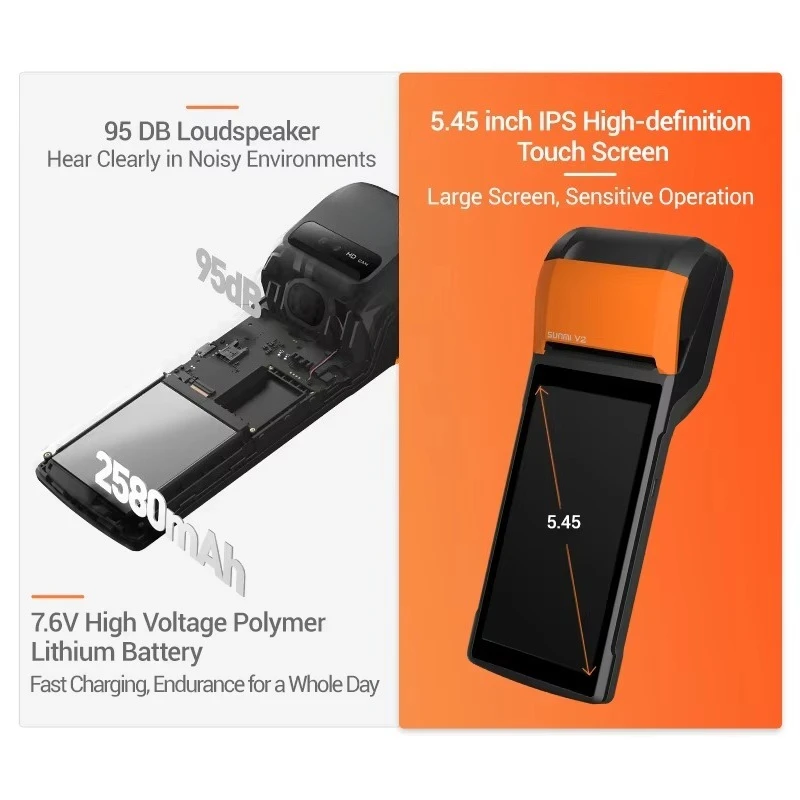 ماكينة نقاط البيع لفواتير 4G Wifi ماكينة تسجيل النقود المحمولة نقطة نهاية Pos للبيع بالتجزئة #4