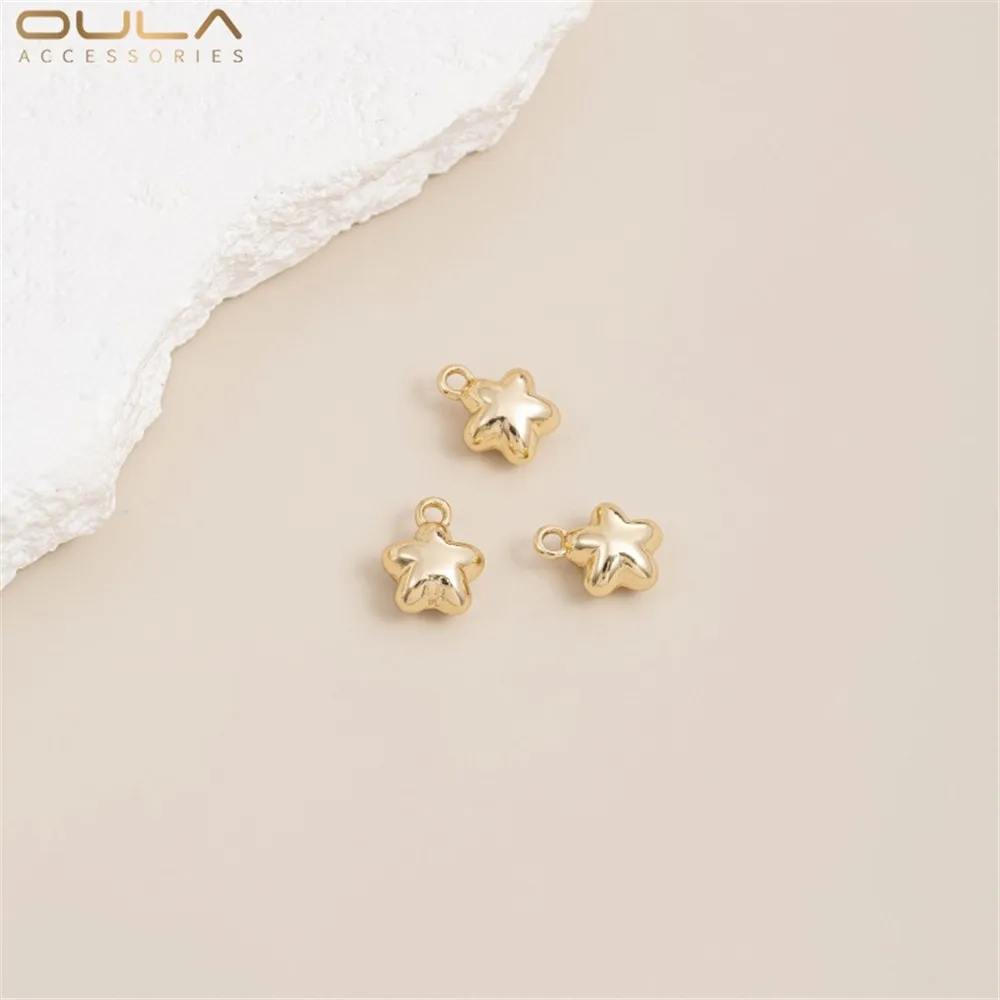 1pcs 14K Gold-Plated Star,ดวงจันทร์,ผีเสื้อ,ดอกไม้เล็กๆ,Pea,Candy จี้,สร้อยข้อมือ DIY,ขนาดเล็ก DROP SLIP จี้