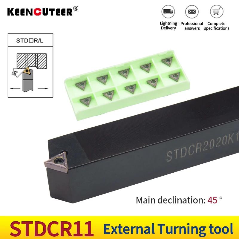 STDCR2020K11 STDCR2020K16 stdcr外部旋削工具ホルダtcmt/TCGT11/16超硬チップ旋盤cnc切削工具