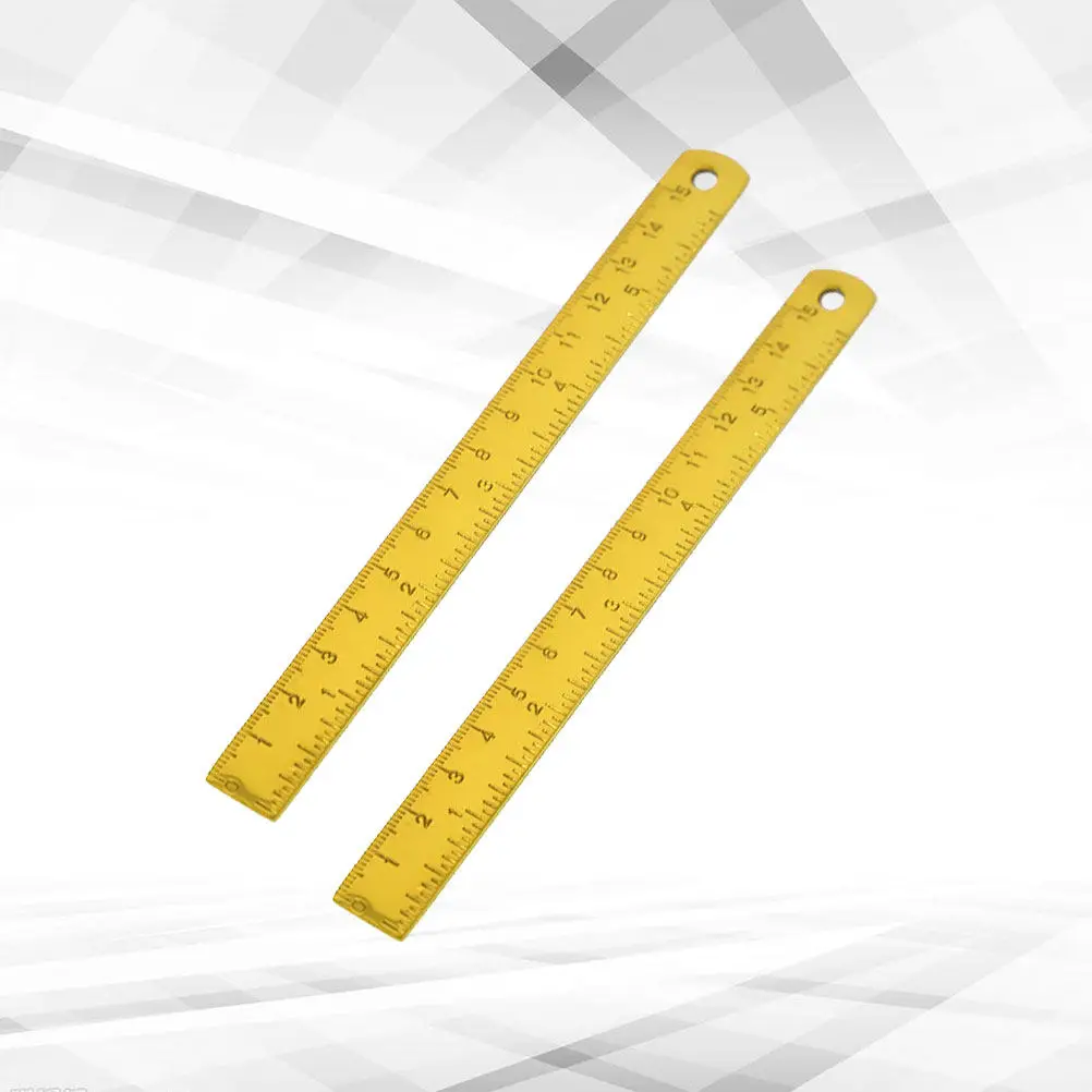 2Pcs Design Ruler For Planner Ruler Office Worker Small Size Stainless Steel Nordic Style Precise Scale Drawing