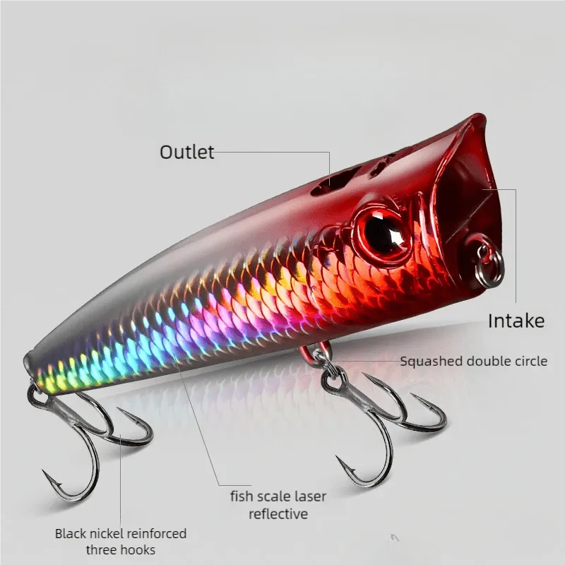 1pcs/5pcs Topwater Popper 9g 14.5g 18g Floating Rock pop Artificial Hard Baits for Bass Perch Pike Fishing Lure - Detail Angle #03