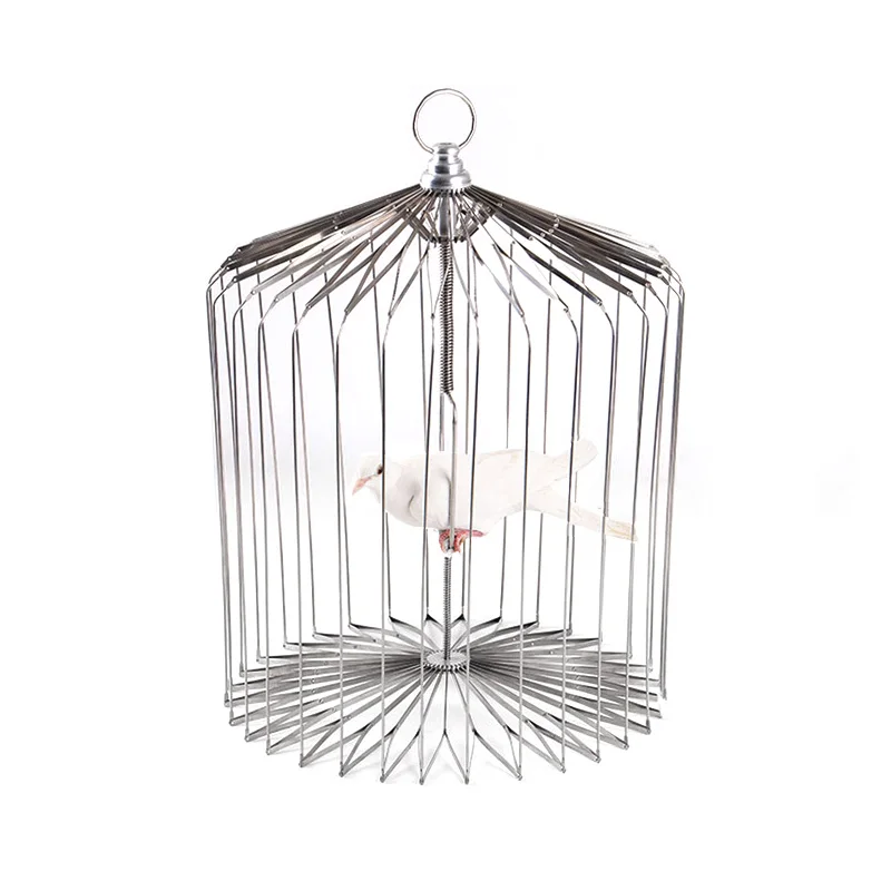 

Silver Steel Appearing Bird Cage - small Medium large Size (Dove Appearing Cage) Magic Tricks Illusions Gimmick Prop Accessories