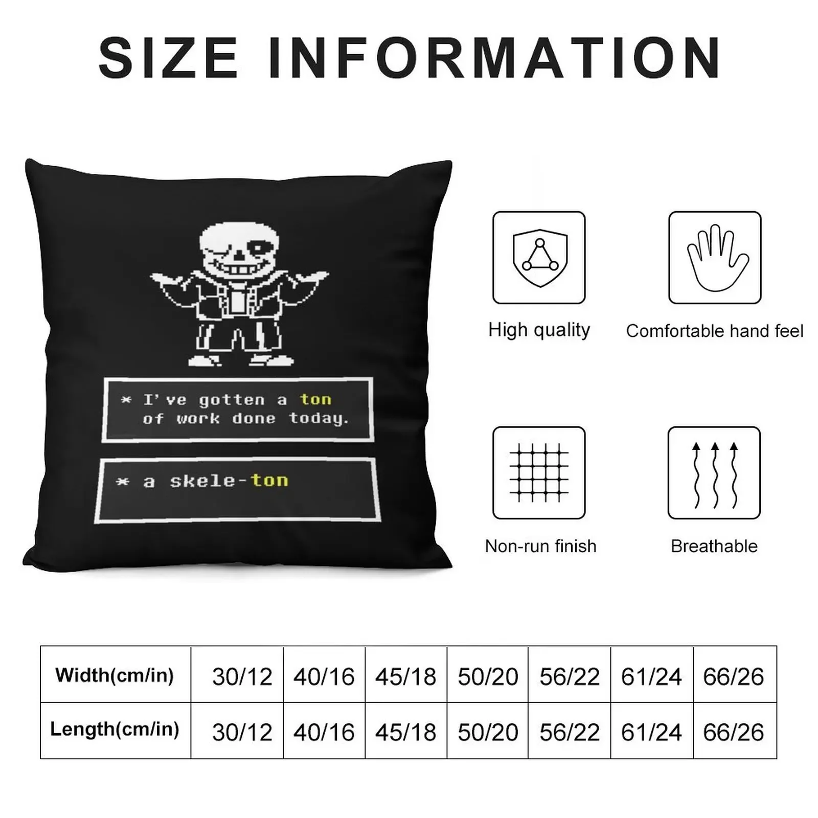 Undertale - Sans Skeleton - Undertale T shirt Throw Pillow home decor items Marble Cushion Cover pillow