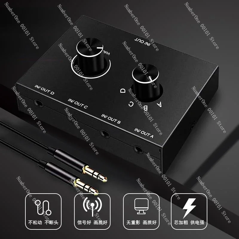 

Двунаправленный коммутатор 3,5 мм, 4 в 1, выход/1 в 4 выхода, стереопереключающий усилитель для наушников 3,5