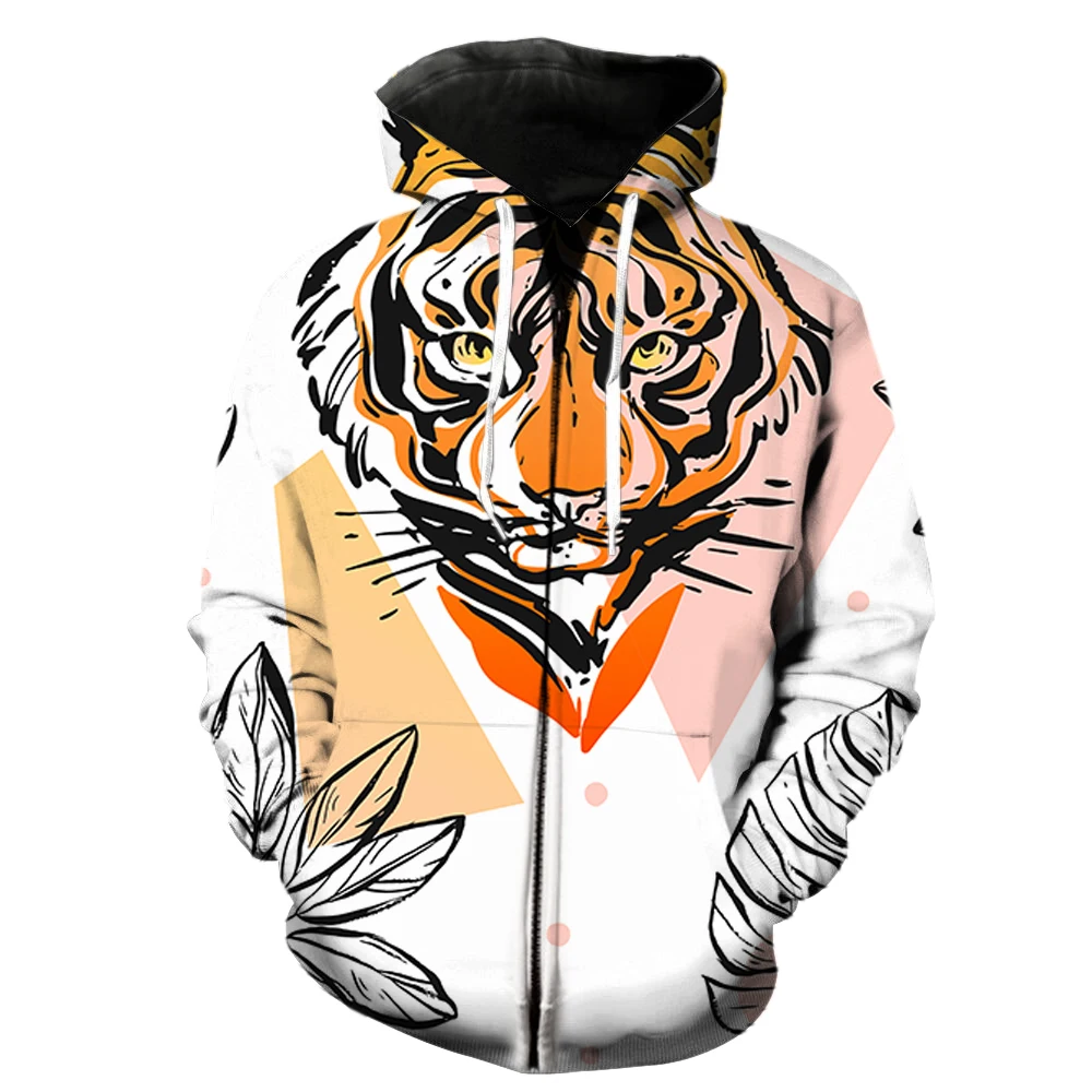 

Abstract Animal Tiger Eyes Men's Zipper Hoodie Oversized Unisex Sweatshirts Streetwear Hip Hop Funny 3D Printed Long Sleeve Cool