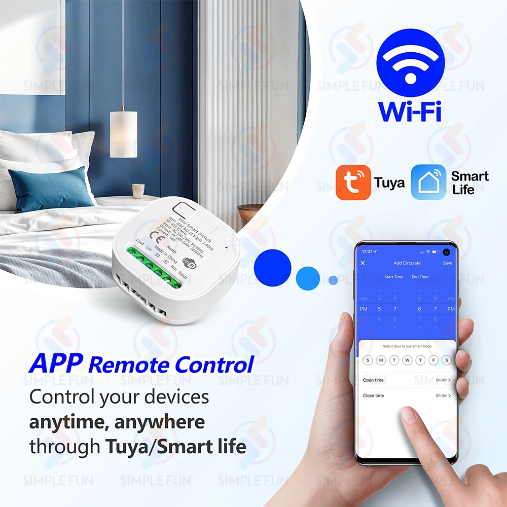 Inteligentny przełącznik światła Tuya WiFi 433MHz, bezprzewodowy panel, przełącznik kinetyczny, bez baterii, 110V~230V, przekaźnik czasowy, kompatybilny z Alexa i Google Home — zdjęcie produktu 3
