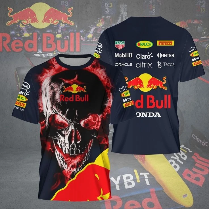Red Bull Racing Team Logo Round Neck T-Shirt Men's Summer Casual Sports Short Sleeve Unisex Top 2026