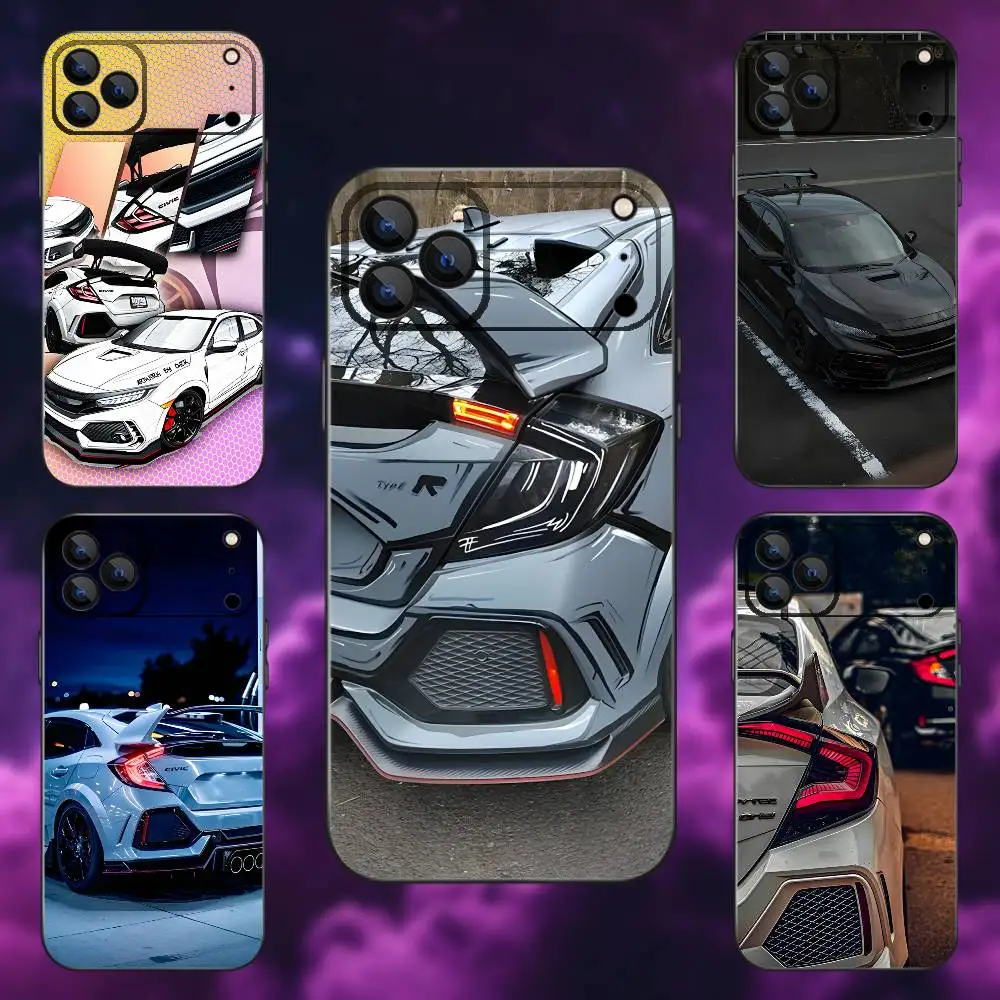 

Sport Car T-Type R C-Civic Phone Case For iPhone 17,16,15,14,13,12,Pro,Max,Plus,E,SE4,Air,Mini Black Soft Box