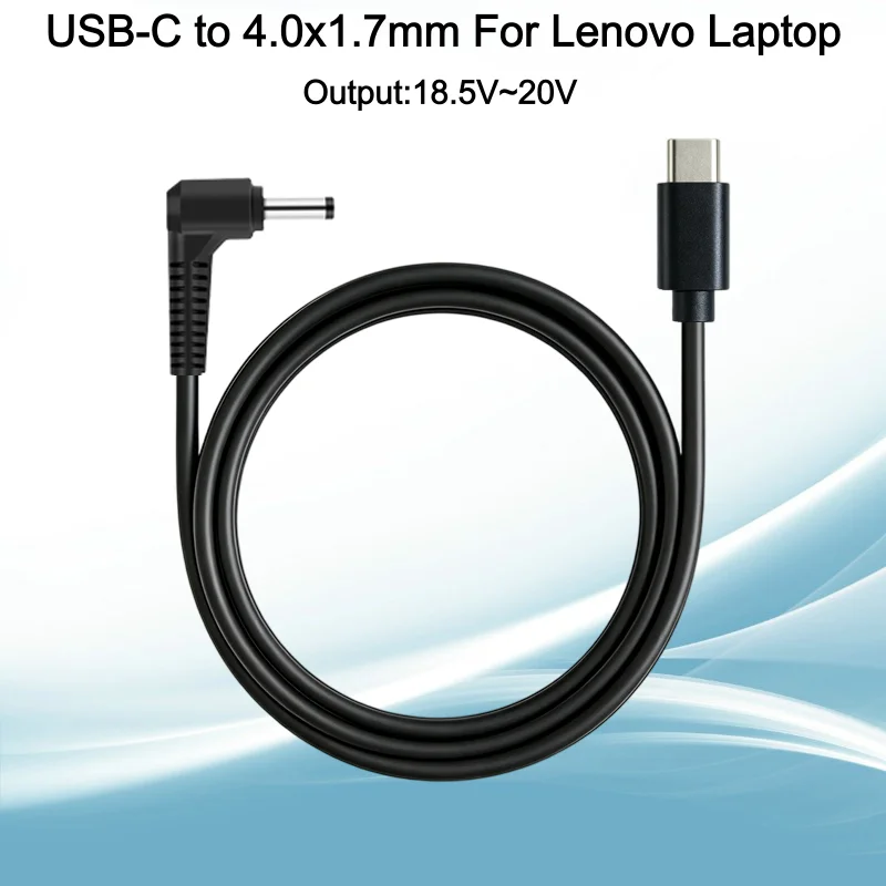 65W USB-C To 4.0x1.7mm DC Charging Cable 1.5m, PD 65W Charging Charger Cord For Lenovo Laptops, Support 18.5V-20V Power Delivery