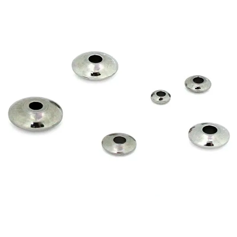 50Pcs 3-8mm Stainless Steel Abacis Separators Beads Loose Spacer Beads for Jewelry Making DIY Bracelet Necklace Accessories