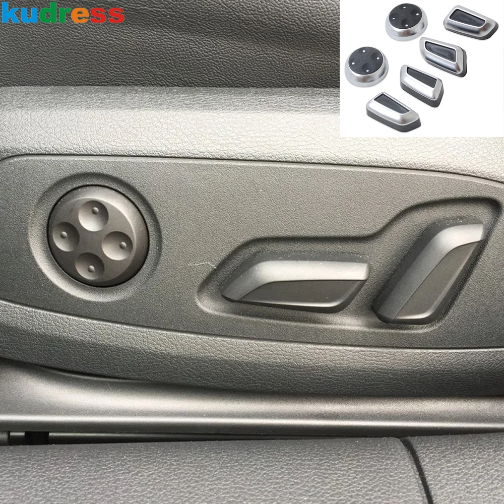 For Audi A4 B9 A6 C7 Matte Car Seat Adjustment Switch Button Frame Cover Trim Replacment Kit Part Interior Accessories