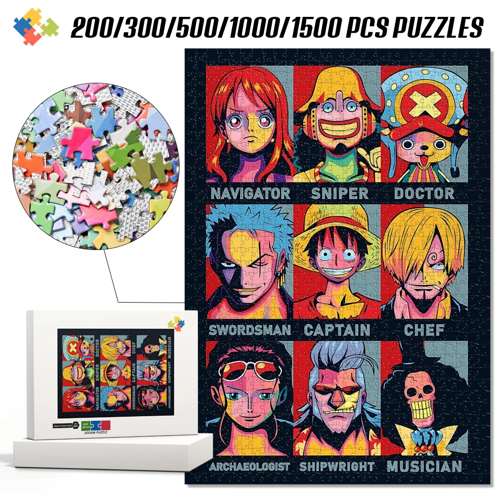 

One Piece Classic Group 1000 Piecess Jigsaw Puzzles Hd 1.2Mm/2Mm Durable Educational Toys Creative Gift for Kids Family Friends