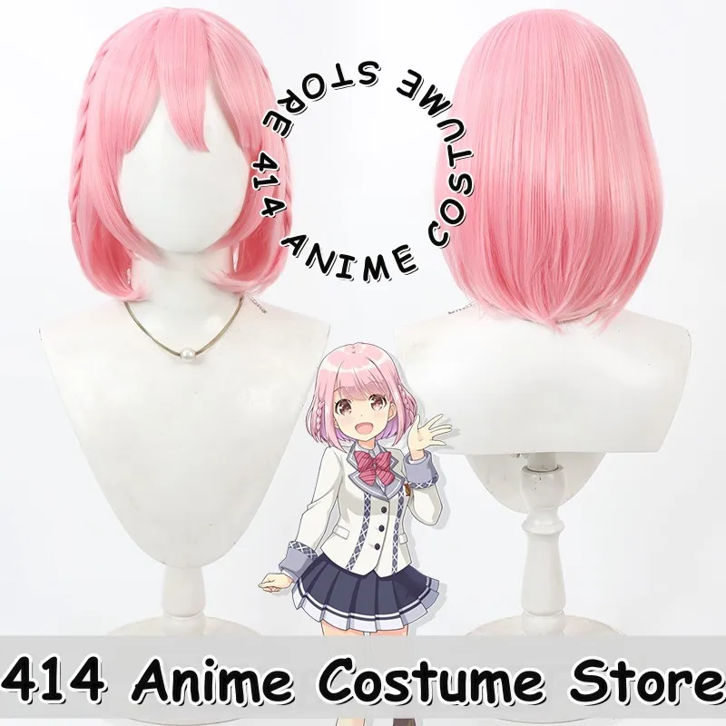 

Игра и аниме Akari Hoshizaki, парик для косплея Ongeki, розовый, имитация кожи головы, боб, термостойкое волокно, синтетические волосы