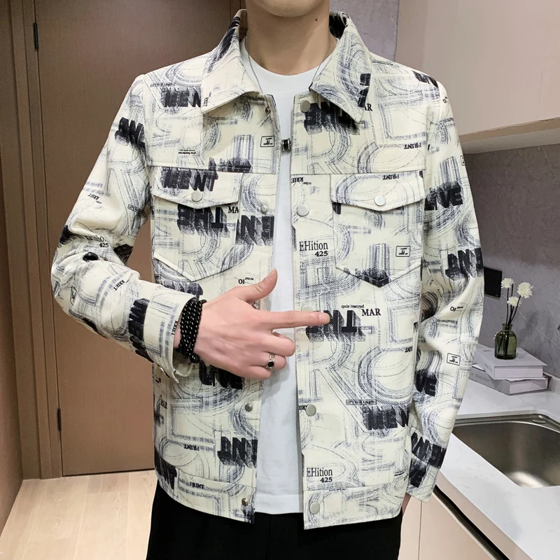 2024 spring new arrival coat high quality casual printing jacket men,men's fashion casual jackets male,plus-size M-4XL