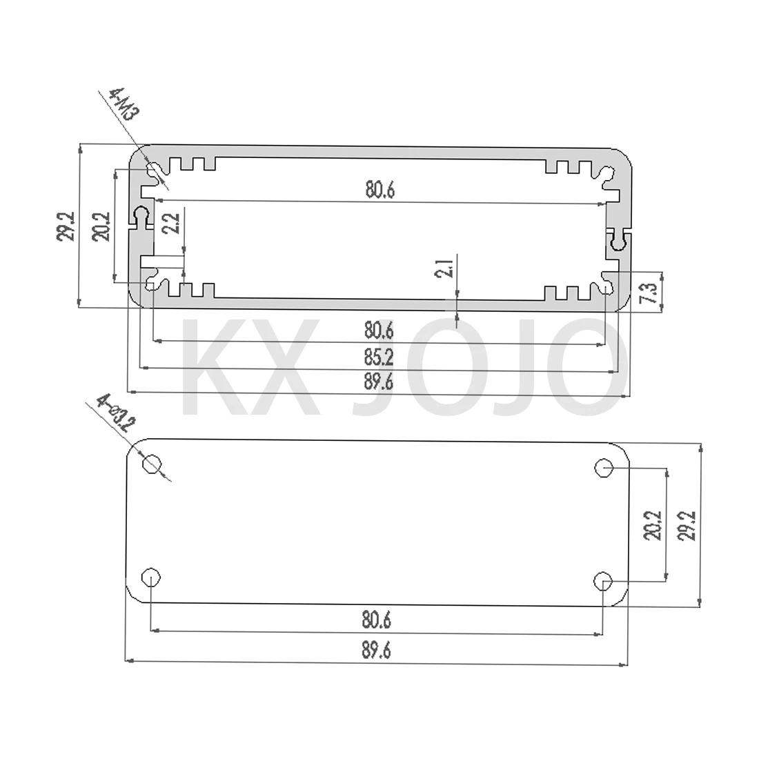 Aluminiumgehäuse 74*29*100mm/90*29*100mm Split/Integrierte wasserdichte Box Fall Elektronische Box DIY Power Gehäuse Instrument