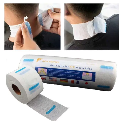 Imagen 2 del producto 20 rollos (2000 tiras) de papel blanco para el cuello para peluquería, 5 rollos * 100 tiras (total de 500 tiras)