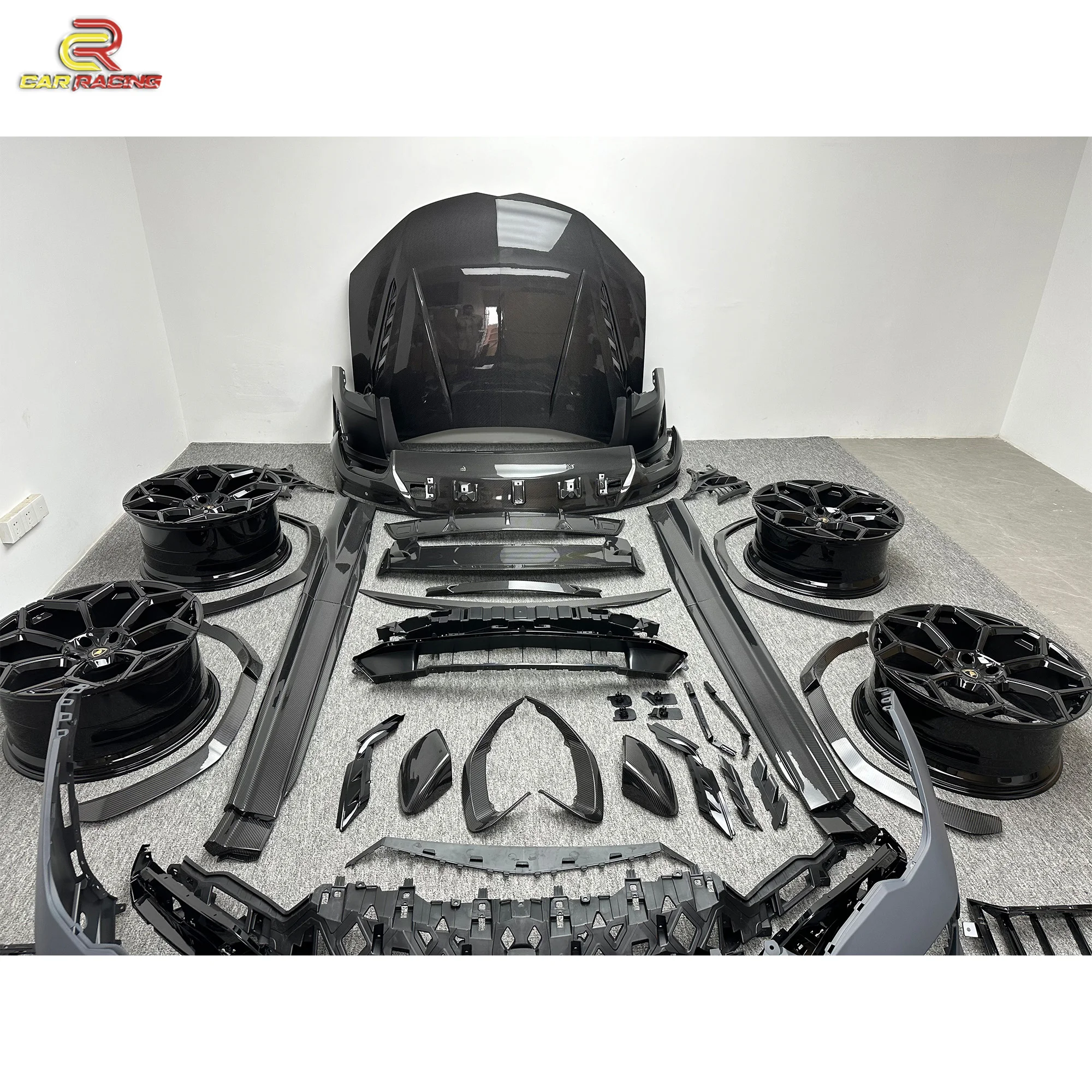 Performance Style Car Dry Carbon Fiber + Polypropylene Material Body Kit with Hood Bumper Rims for Rambo Urus Kit 2018-2021