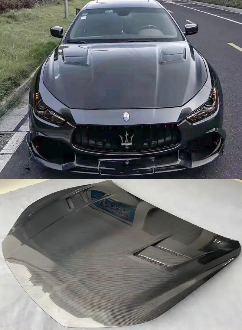 

Aspe Style Real Carbon Fiber Front Bumper Engine Hood Bonnet Body Kit Vent Cover For Maserati Ghibli 2014-2022