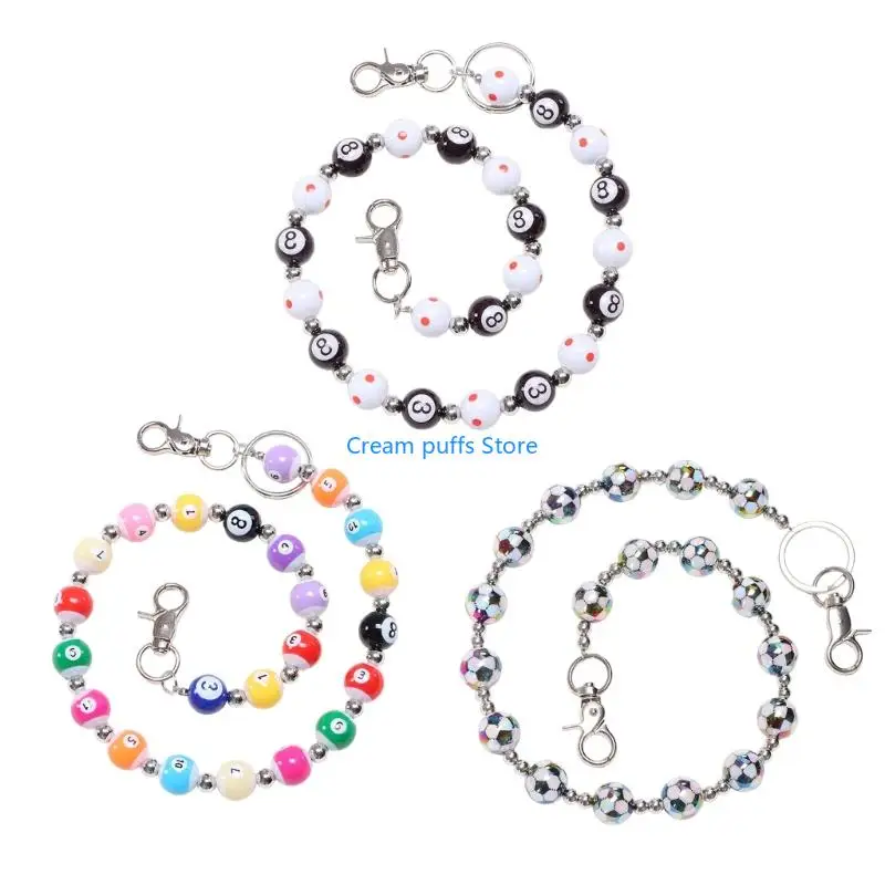 50LE Stylish Waist Chain Bead Charm Pants Jeans Chain for Daily Trousers Enhancer