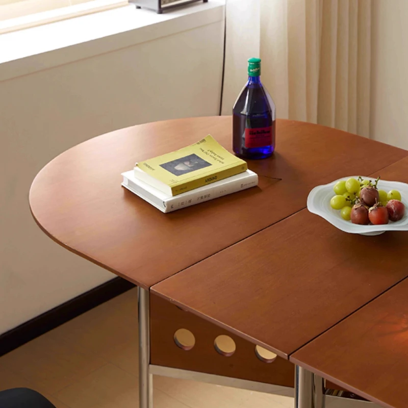 Wood Extendable Luxury Dining Table Coffee Oval Vintage Chairs 4 Mid Century Foldable Table Chinese Center Home Furniture