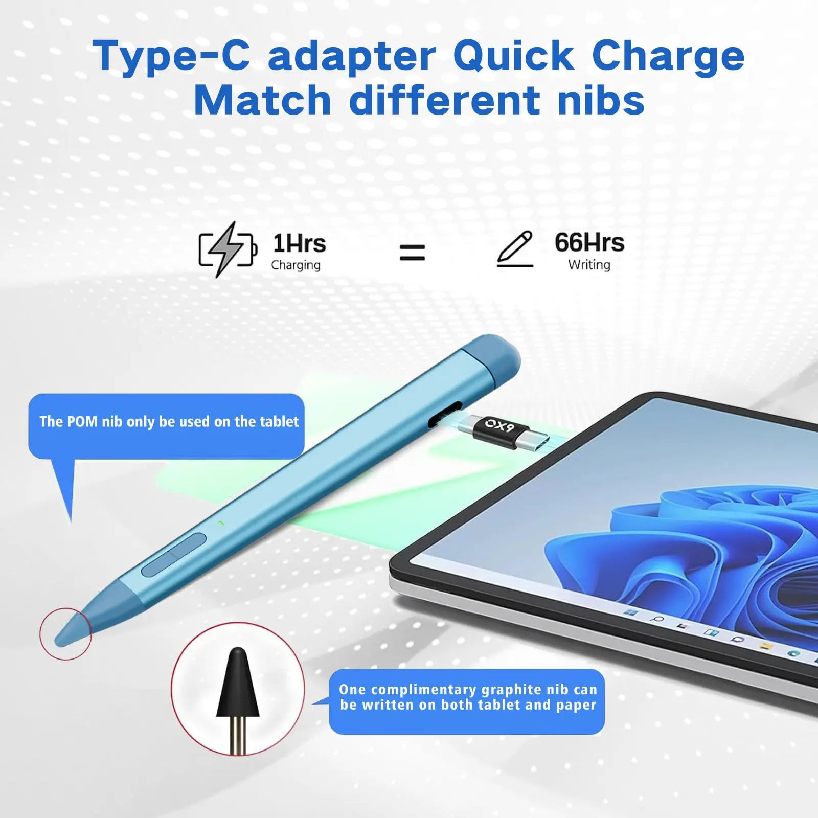 Pen 2 with MPP2.0 for Asus HP Dell Microsoft Surface 4096 Pressure Eraser Palm Rejection Graphite Nib for Surface Pro 11/10/9/8 view 6