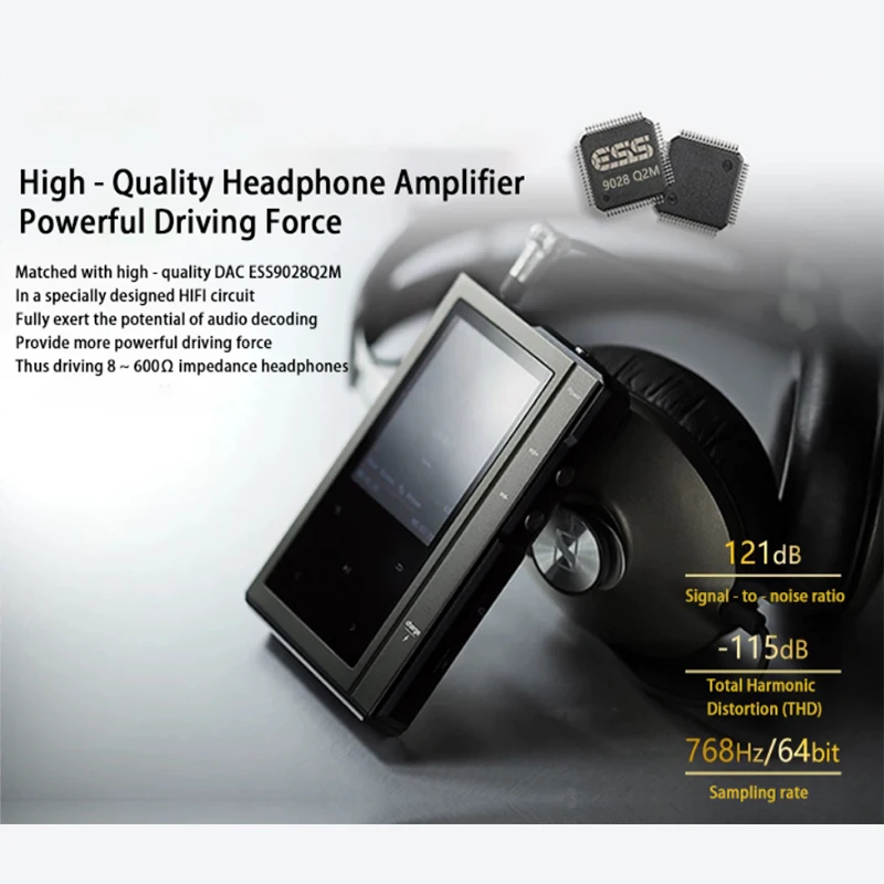 HIFI Music Player MP3 ES9028 DAC 64BIT 768KHz Lossless Decoding Music Walkman DSD512 Two-way Bluetooth APTX Transport