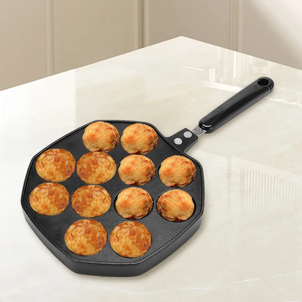 Nonstick Takoyaki Pan 12 Compartment Holes Takoyaki Grill Pan Plate Home Cooking Baking Forms Mold Tray Octopus Ball Baking Tray