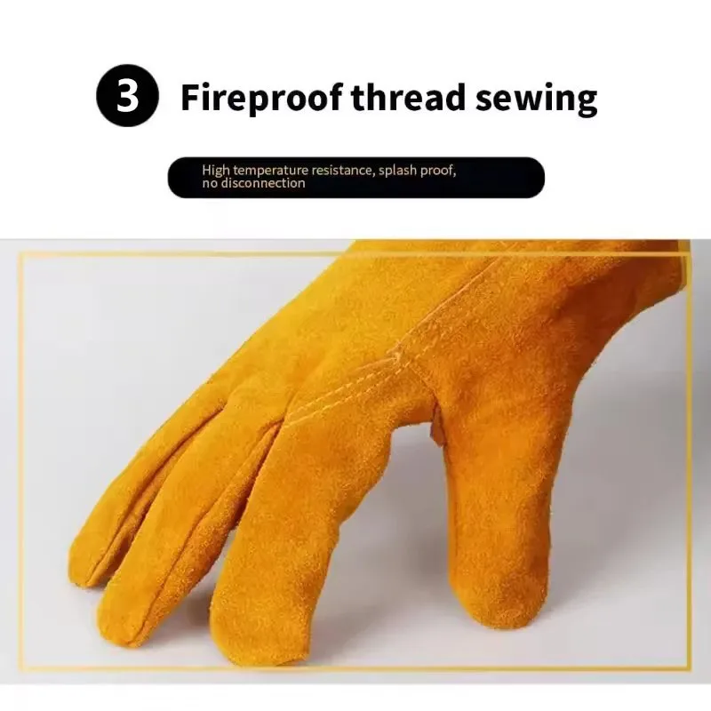 قفازات العمل الرجالية الناعمة من جلد البقر للسائق والصيد والقيادة في المزرعة والحديقة واللحام والحماية الأمنية قفاز ميكانيكي آمن